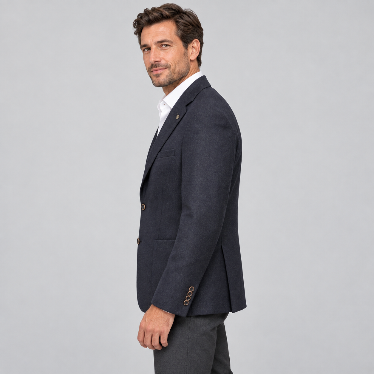 Roy Robson Regular Fit Wool-Blend Blazer in Dark Navy 17515