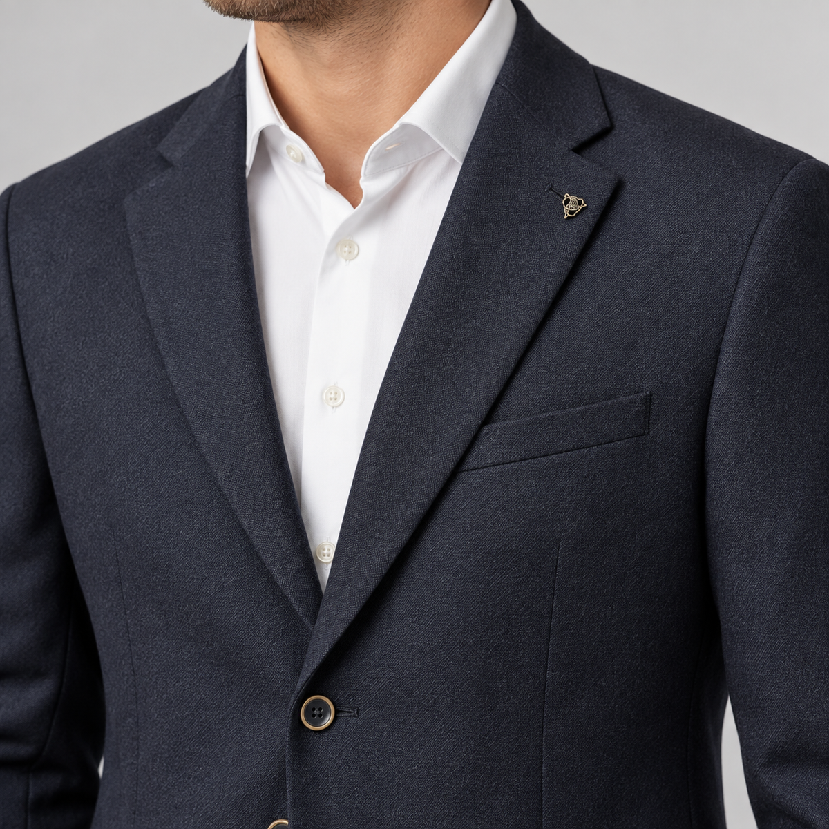 Roy Robson Regular Fit Wool-Blend Blazer in Dark Navy 17515