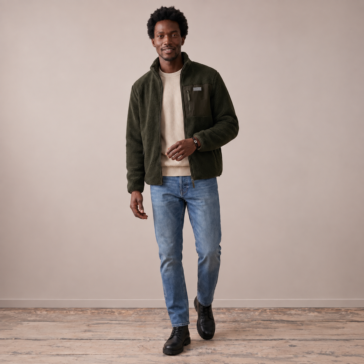Fynch-Hatton Teddy Jacket in Cypress Green