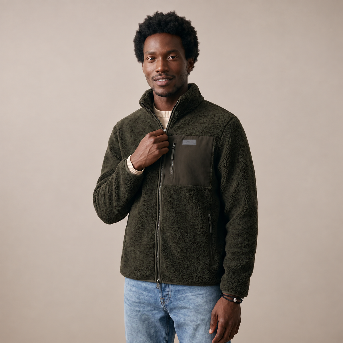 Fynch-Hatton Teddy Jacket in Cypress Green