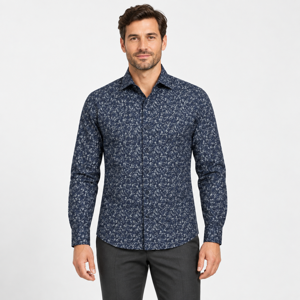 Olymp 1293 Navy floral Print