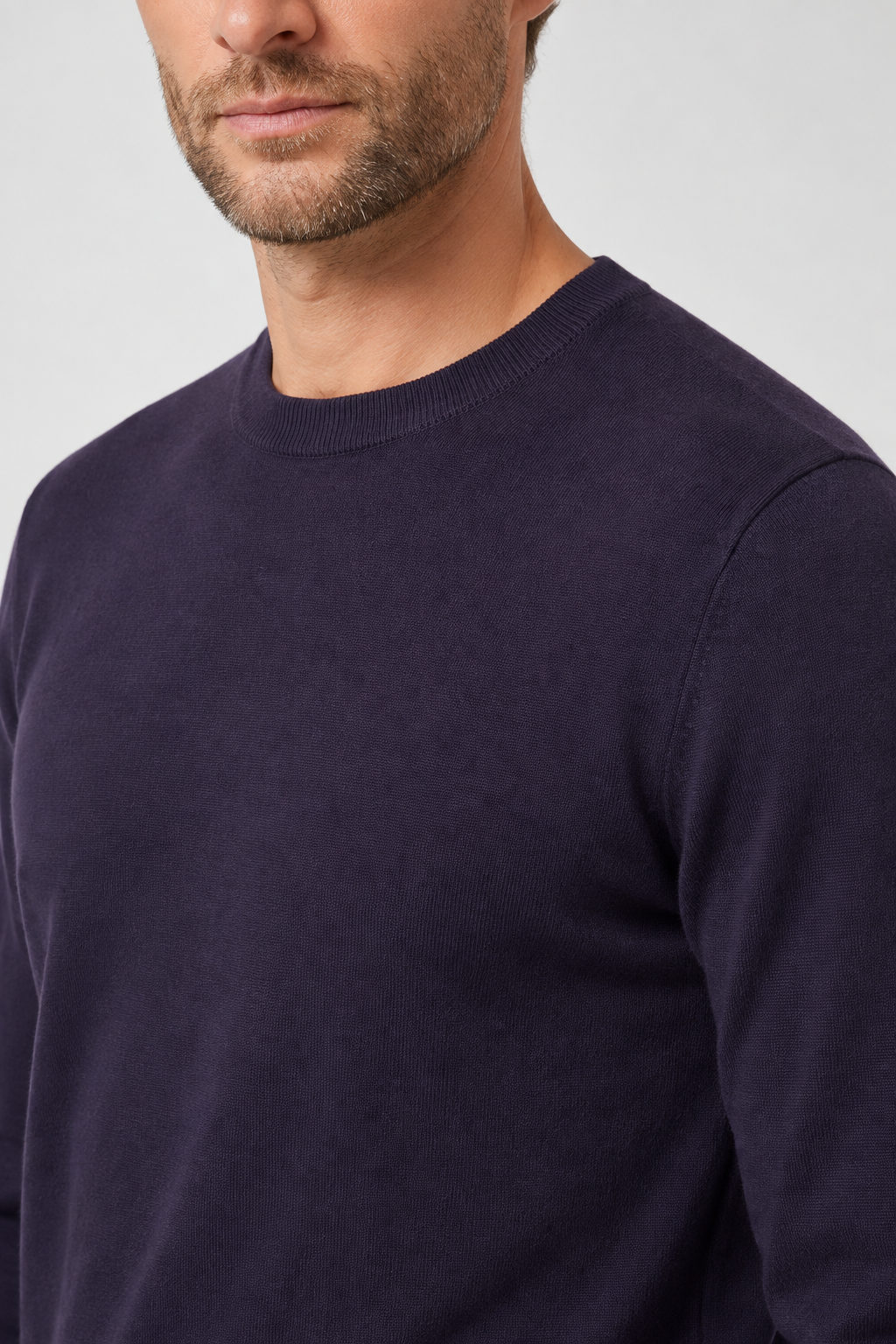 Giordano Treviso Tencel Crewneck Sweater in Navy