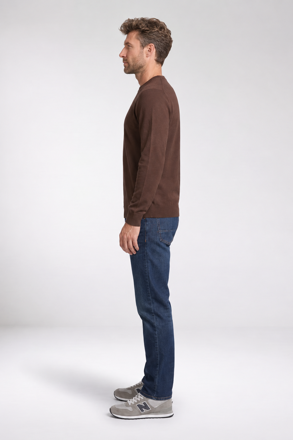 Giordano Treviso Tencel Crewneck Sweater in Chocolate Brown
