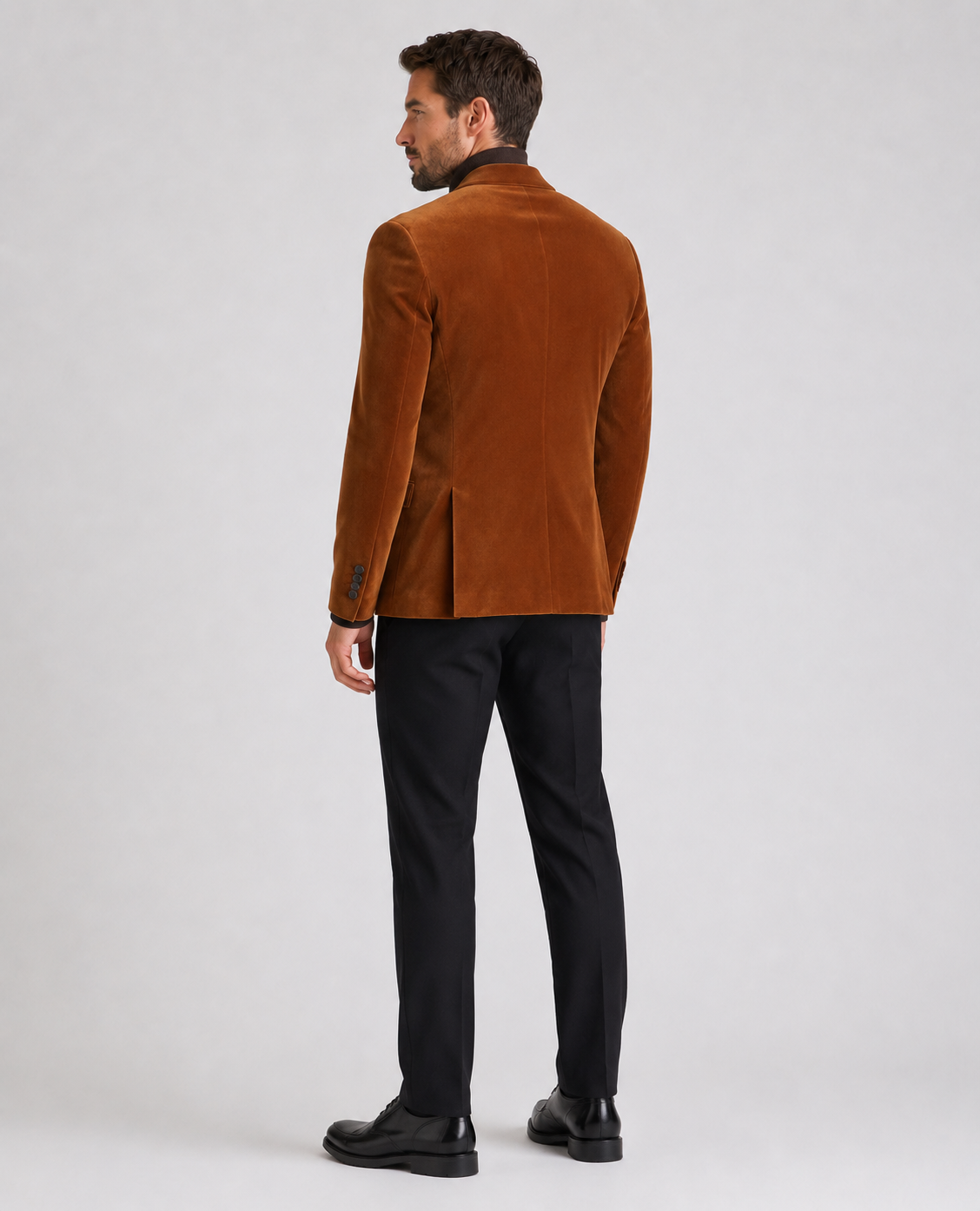 Remus Uomo Slim Monti Slim Fit Stretch Velvet Jacket in Tan 11860