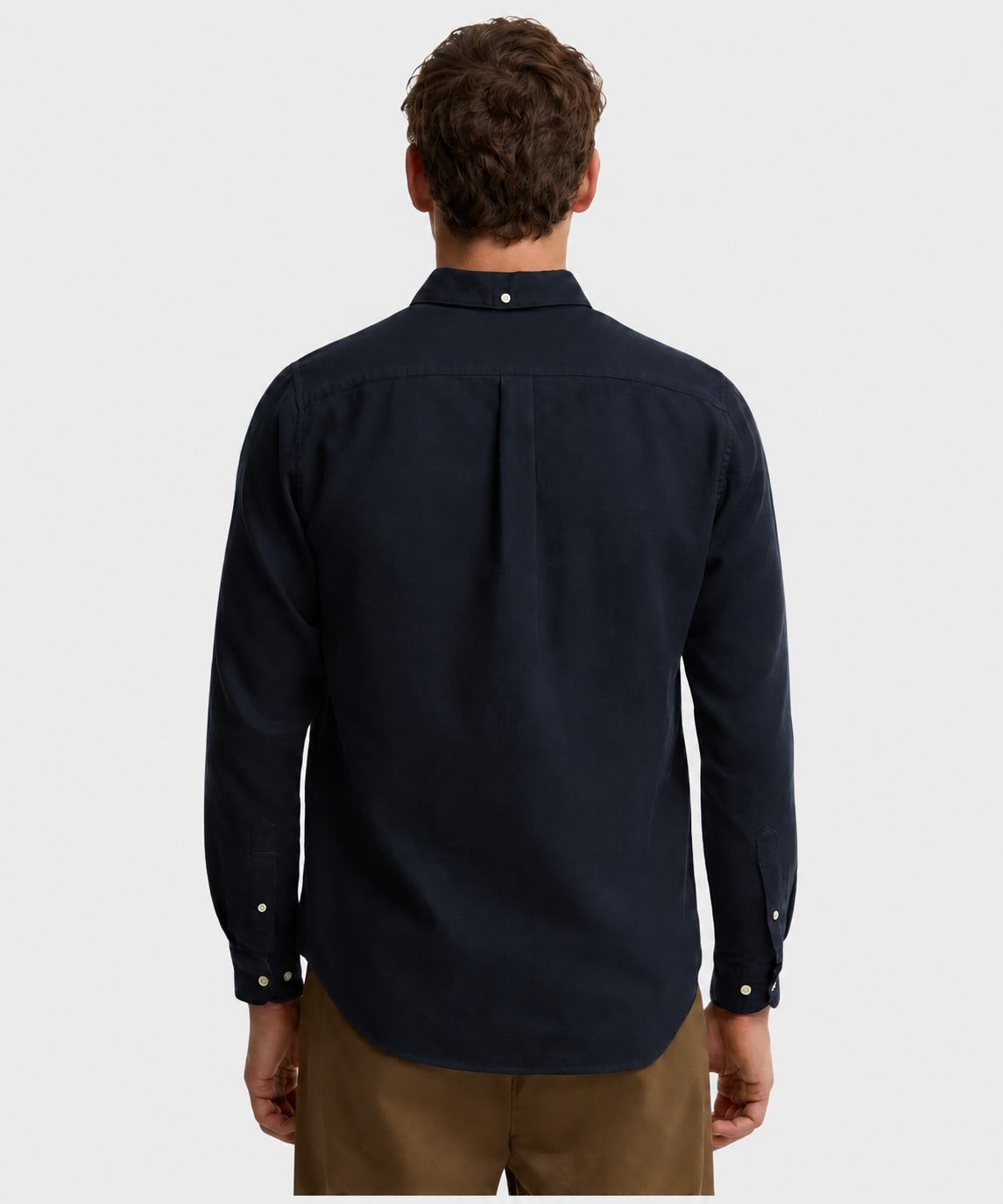 Barbour Buckley Tailored Herringbone Shirt in Navy