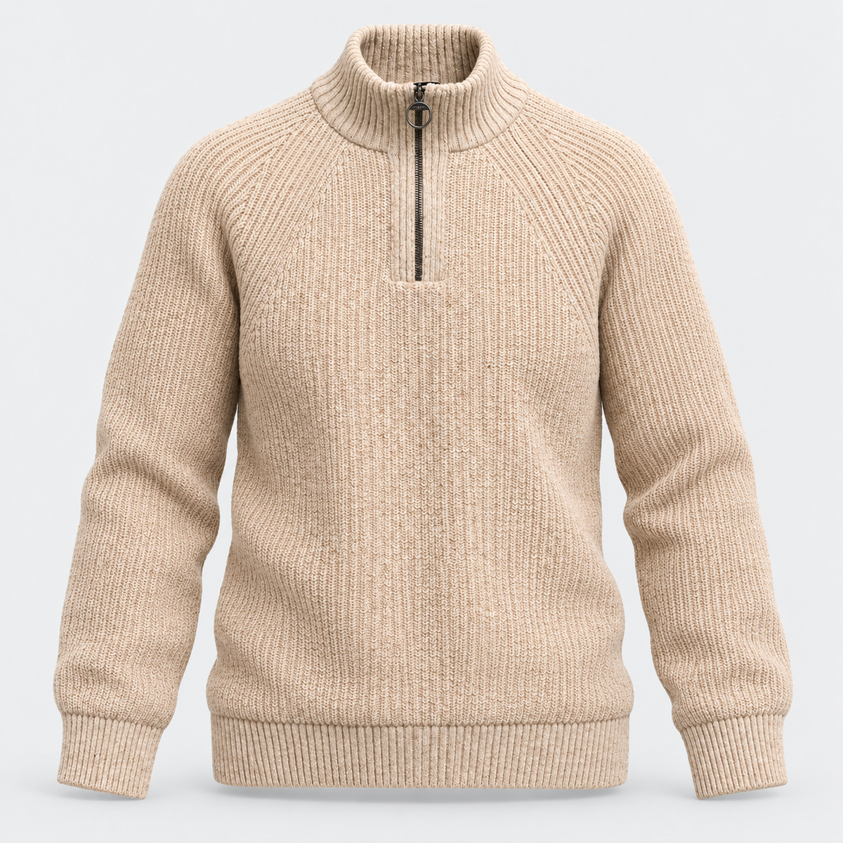 Barbour Essentials Fleck Half Zip Jumper in Pearl