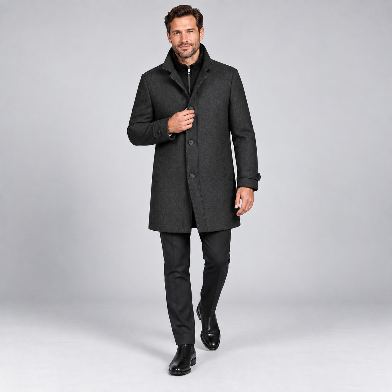 Roy Robson Smart Flex Coat with Removable Windstopper in Grey