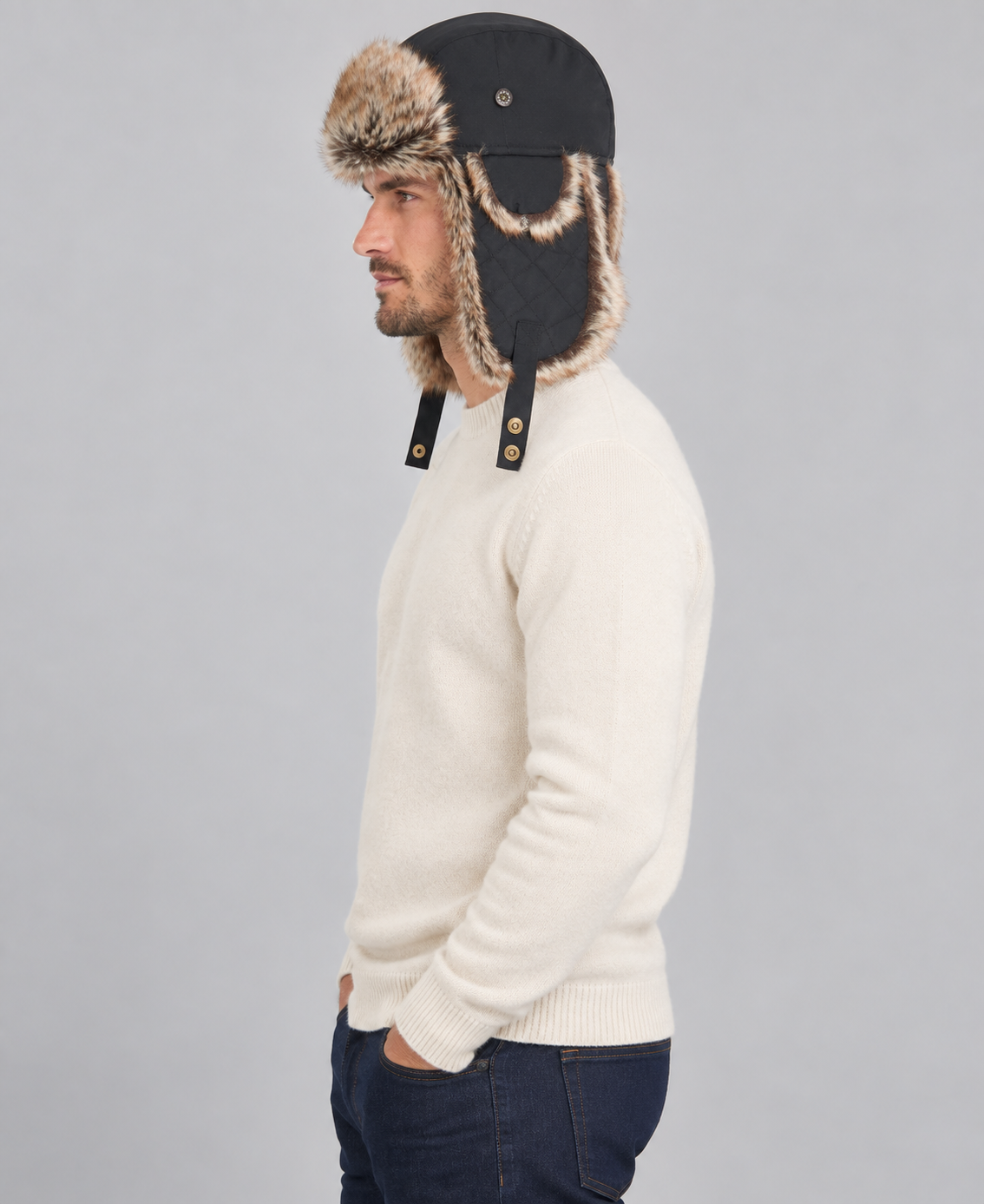 Barbour Cleadon Trapper Hat in Classic Black