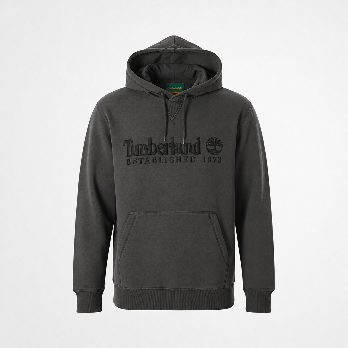 Timberland® Established 1973 Embroidered Logo Hoodie for Men in Vintage Black