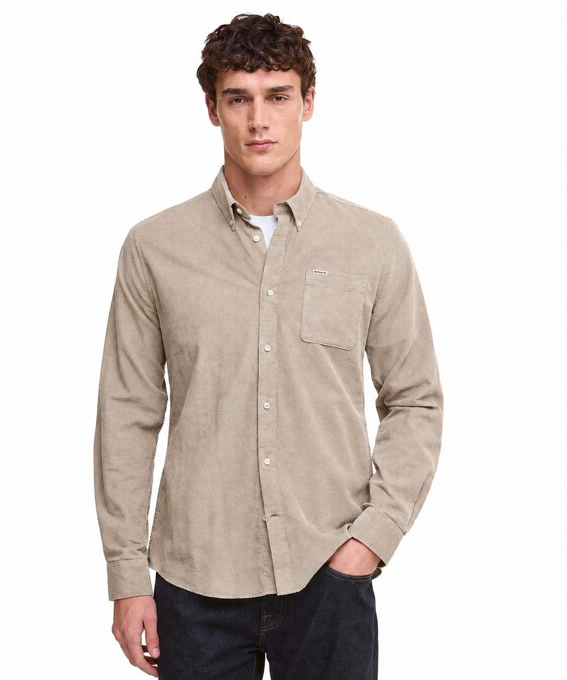 Barbour Ramsey Shirt in Washed Stone MSH5001