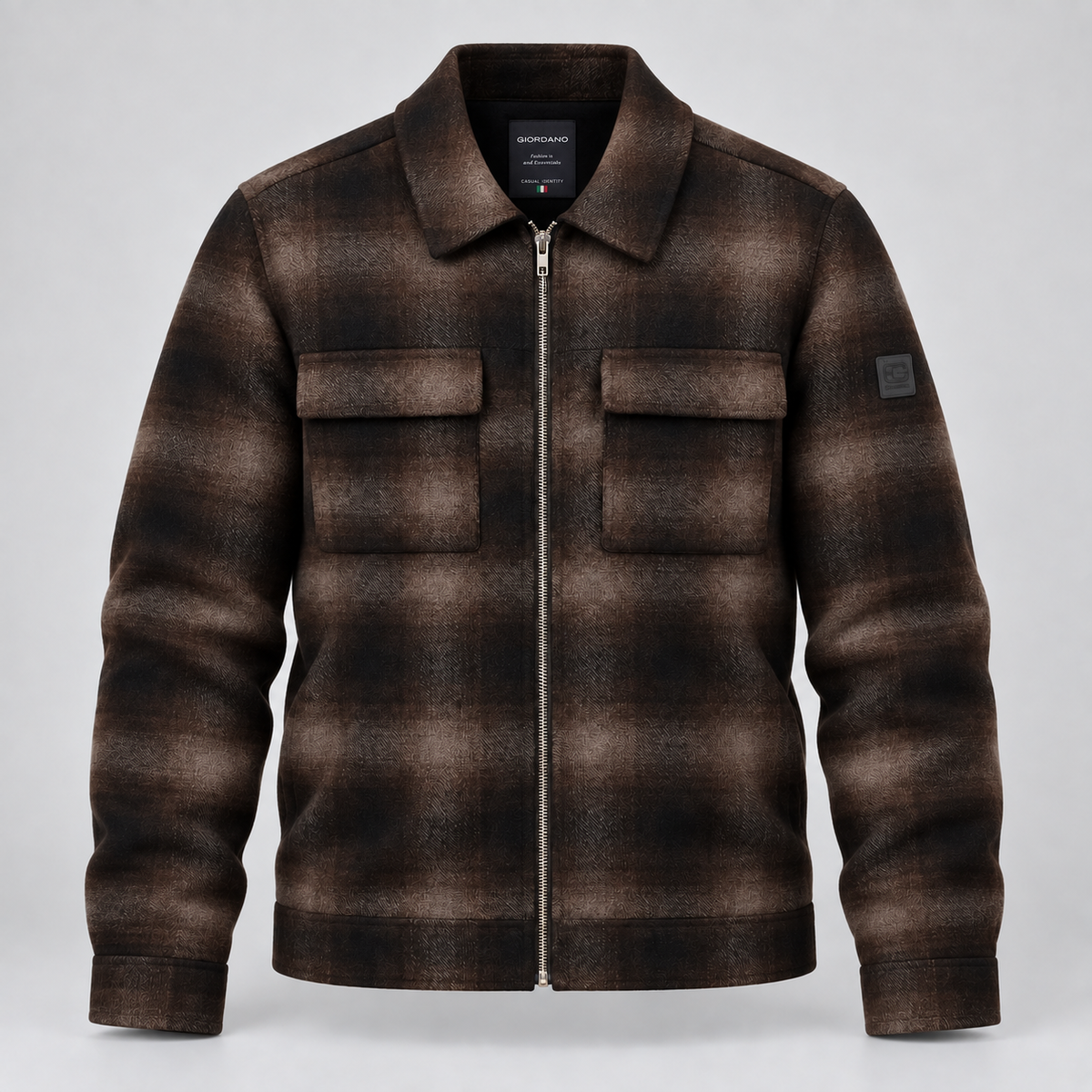 Giordano Reggio Zip Jacket in Brown/Navy