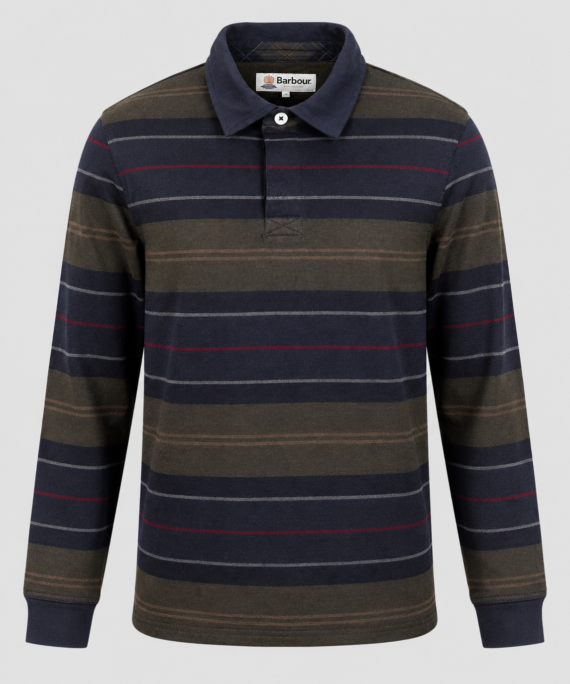 Barbour Frith Tartan Stripe Rugby Shirt in Navy