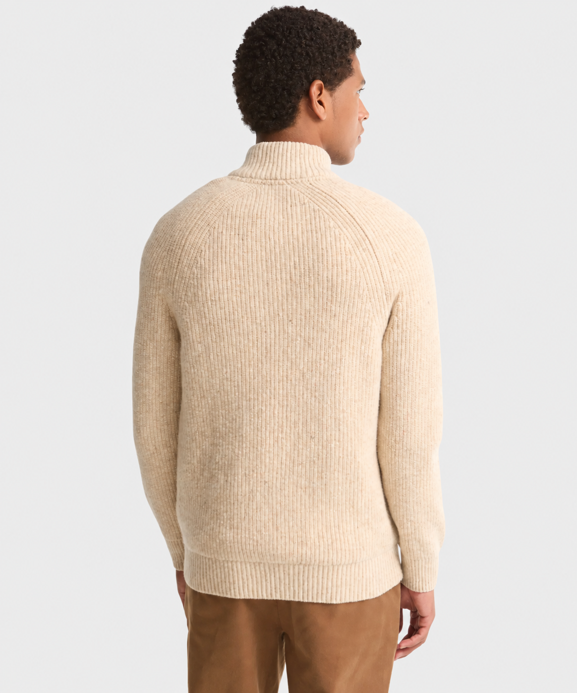 Barbour Essentials Fleck Half Zip Jumper in Pearl
