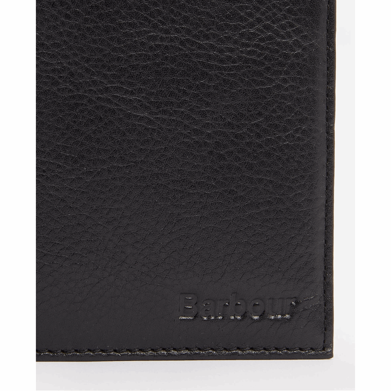 Barbour Colwell Leather Billfold Wallet - Black Classic