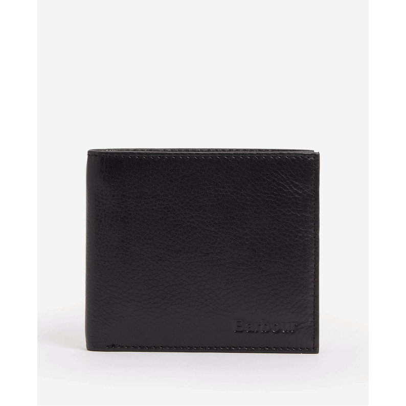 Barbour Colwell Leather Billfold Wallet - Black Classic