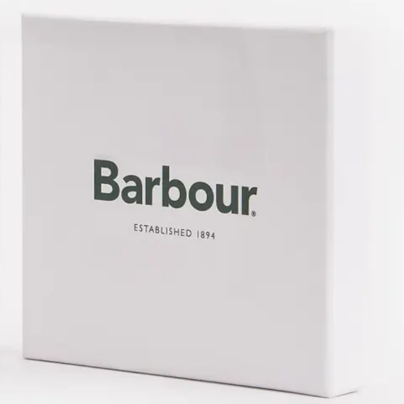 Barbour Colwell Leather Billfold Wallet - Black Classic Tartan