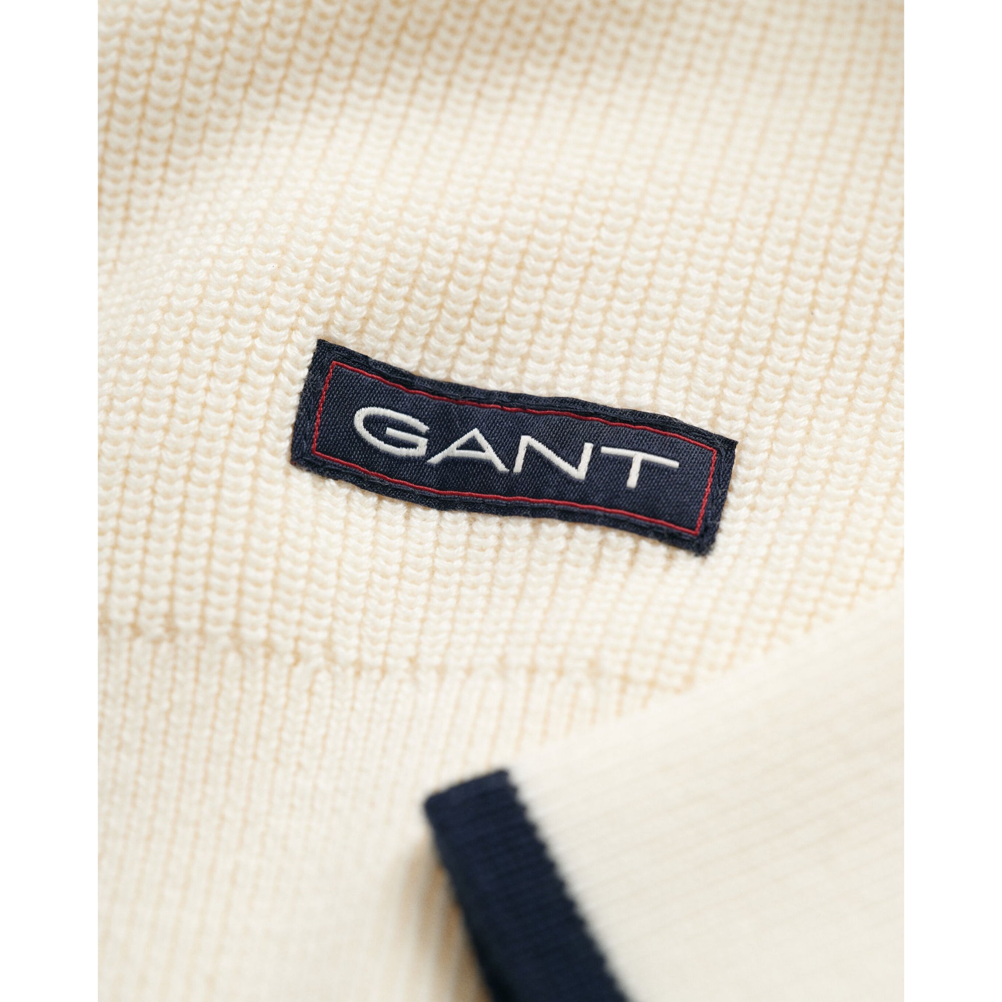 GANT Ribbed Cotton Half-Zip Sweater 8050231 Cream