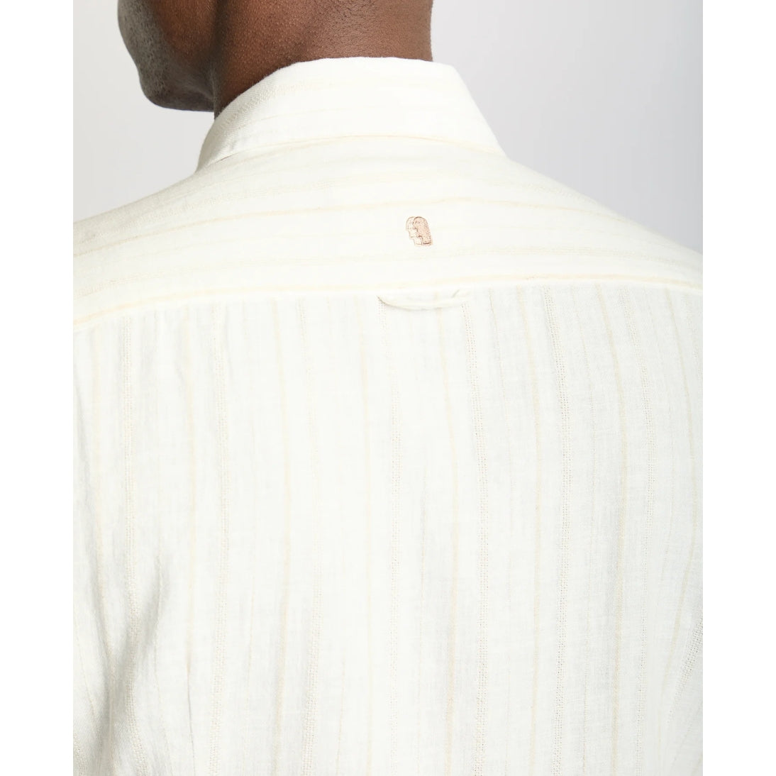 Remus Uomo Slim Fit Striped Organic Cotton-Linen Short Sleeve Shirt 13945