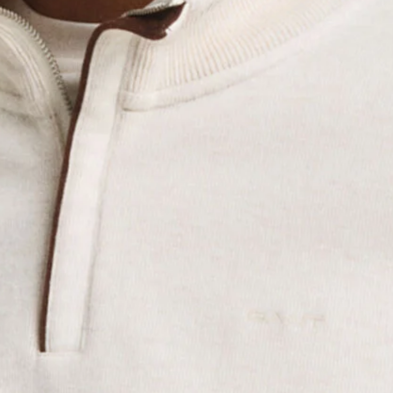 GANT Sacker Rib Half Zip Sweatshirt Cream