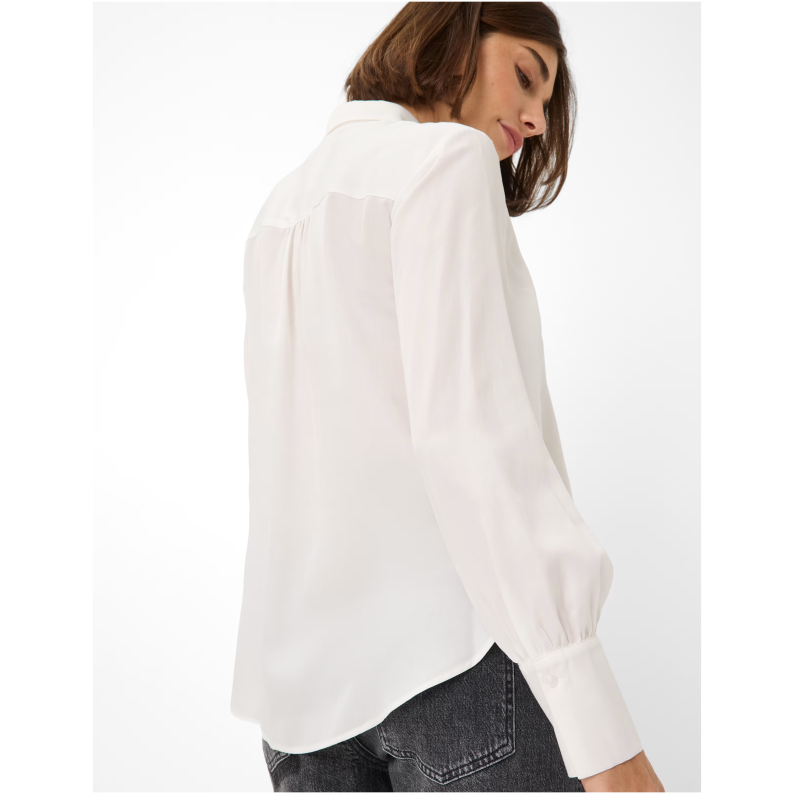 Brax VIC Shirt Blouse - Cream White | Women’s Poplin Blouse