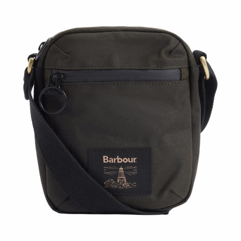 Barbour Field Wax Crossbody Bag – Olive / Black