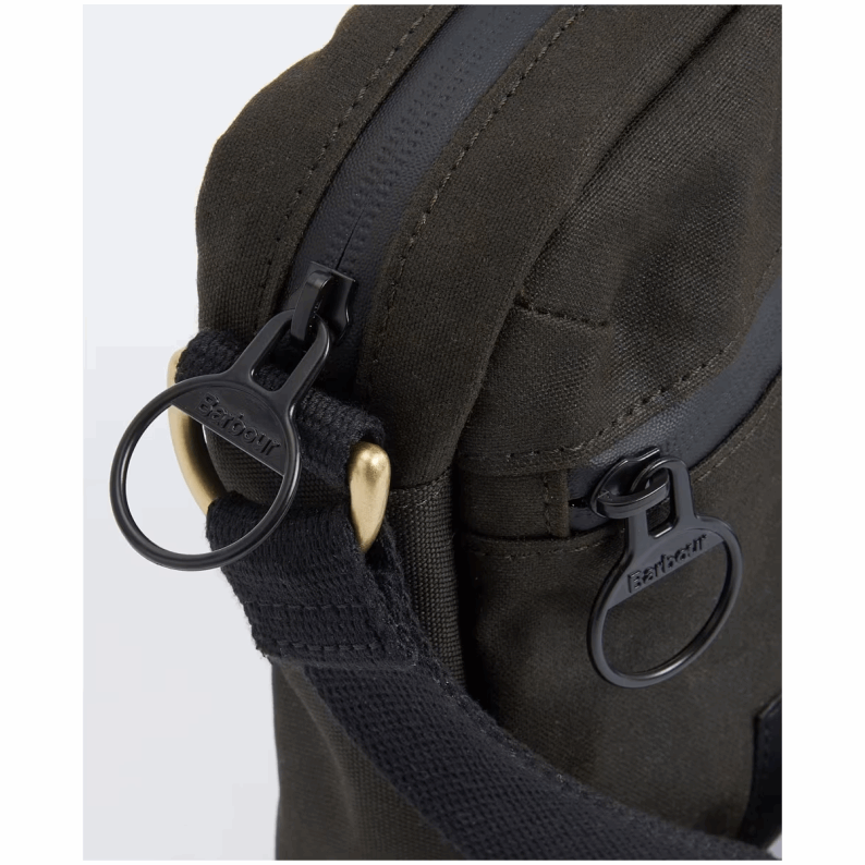 Barbour Field Wax Crossbody Bag – Olive / Black