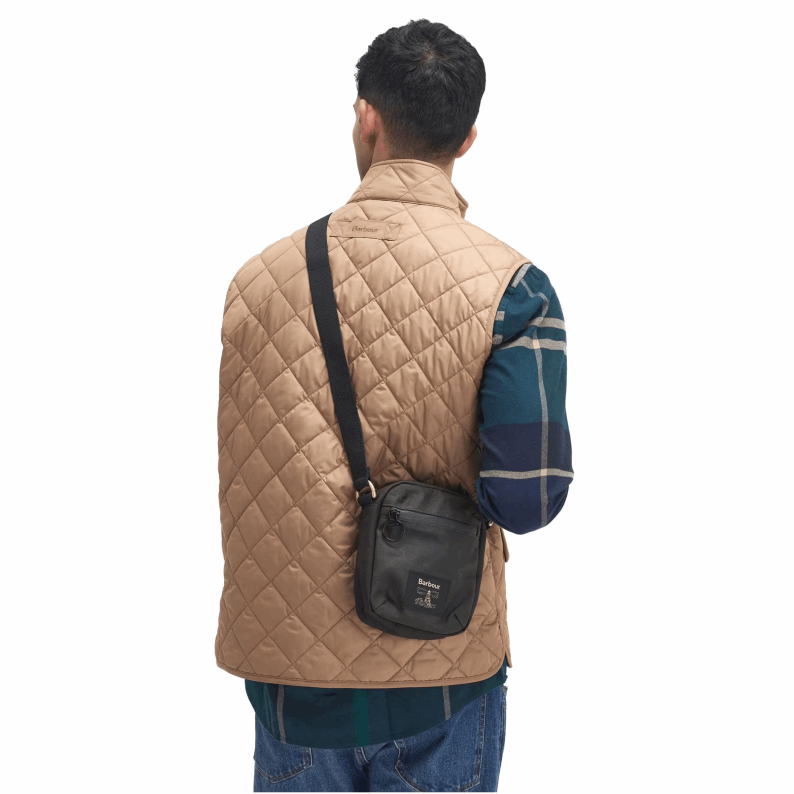 Barbour Field Wax Crossbody Bag – Olive / Black