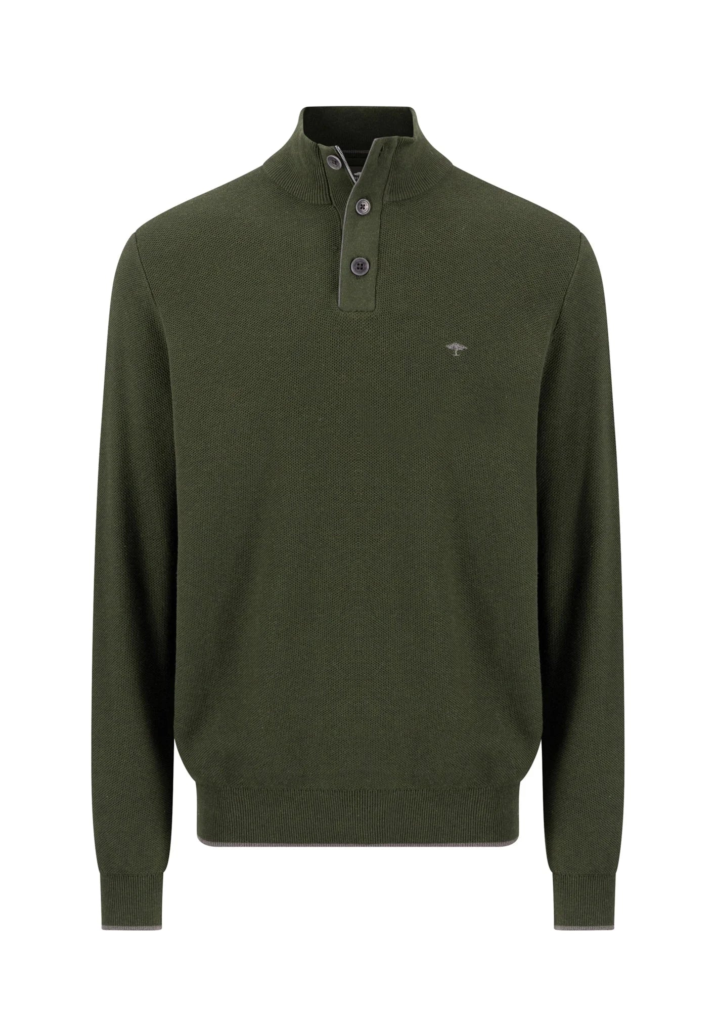 Fynch-Hatton Cotton Half Zip Sweater in Cypress 1614-219