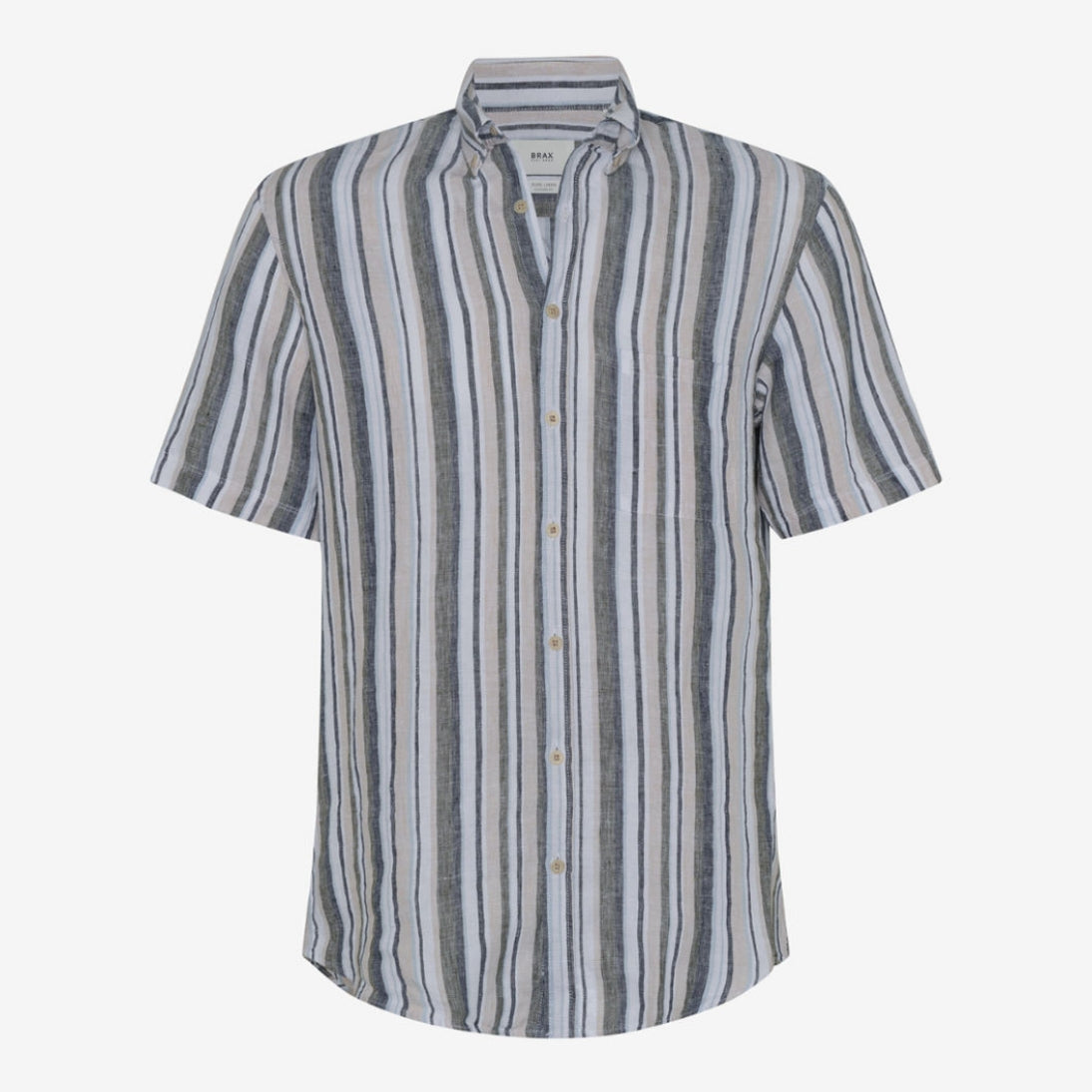 Brax Pure Linen Short Sleeve Srtiped Shirt 44-3548