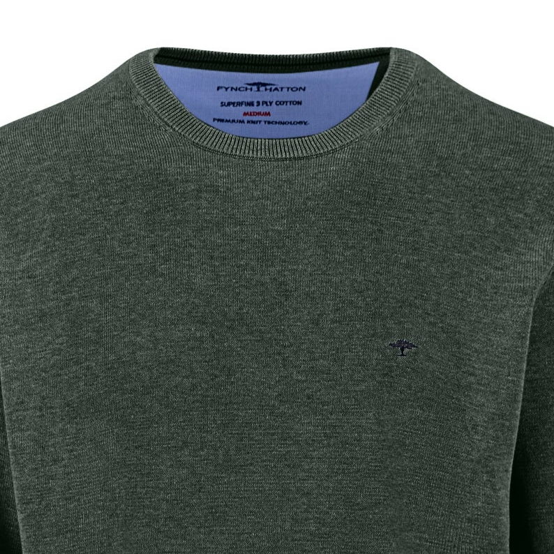 Fynch-Hatton Fine-Knit Cotton Crew Neck Sweater