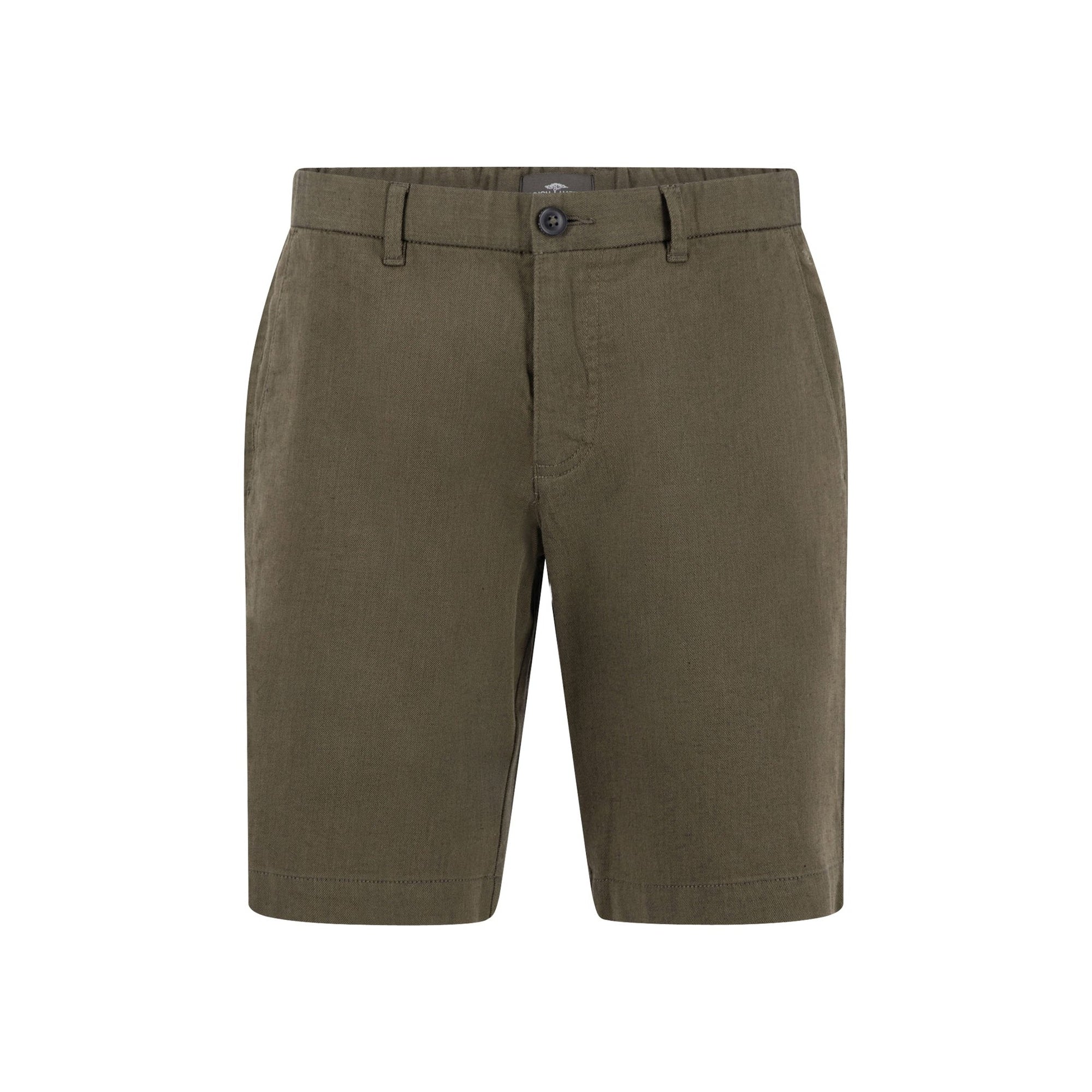 Khaki shorts on a white background