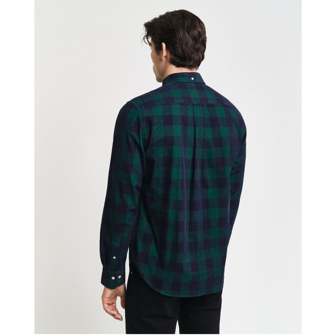 GANT Regular Fit Checked Corduroy Shirt Deep Forrest Green 3240192 ...