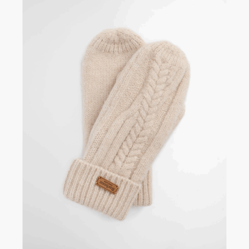 Barbour Elsdon Mittens in Eggshell