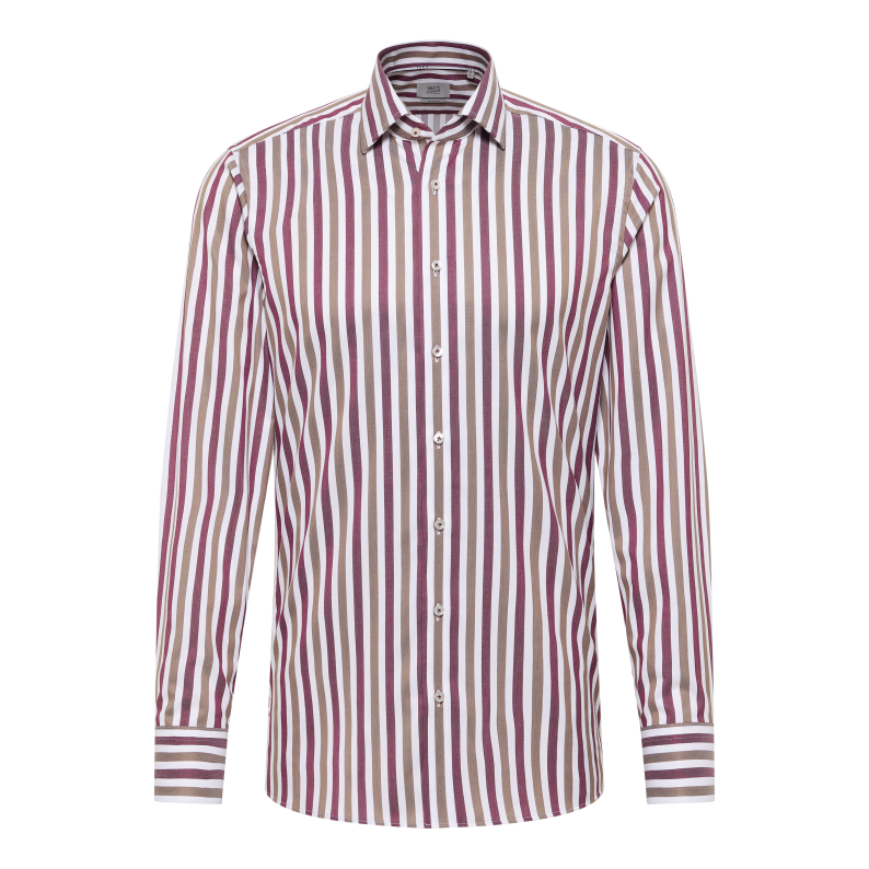 Striped shirt with a collar on a white background