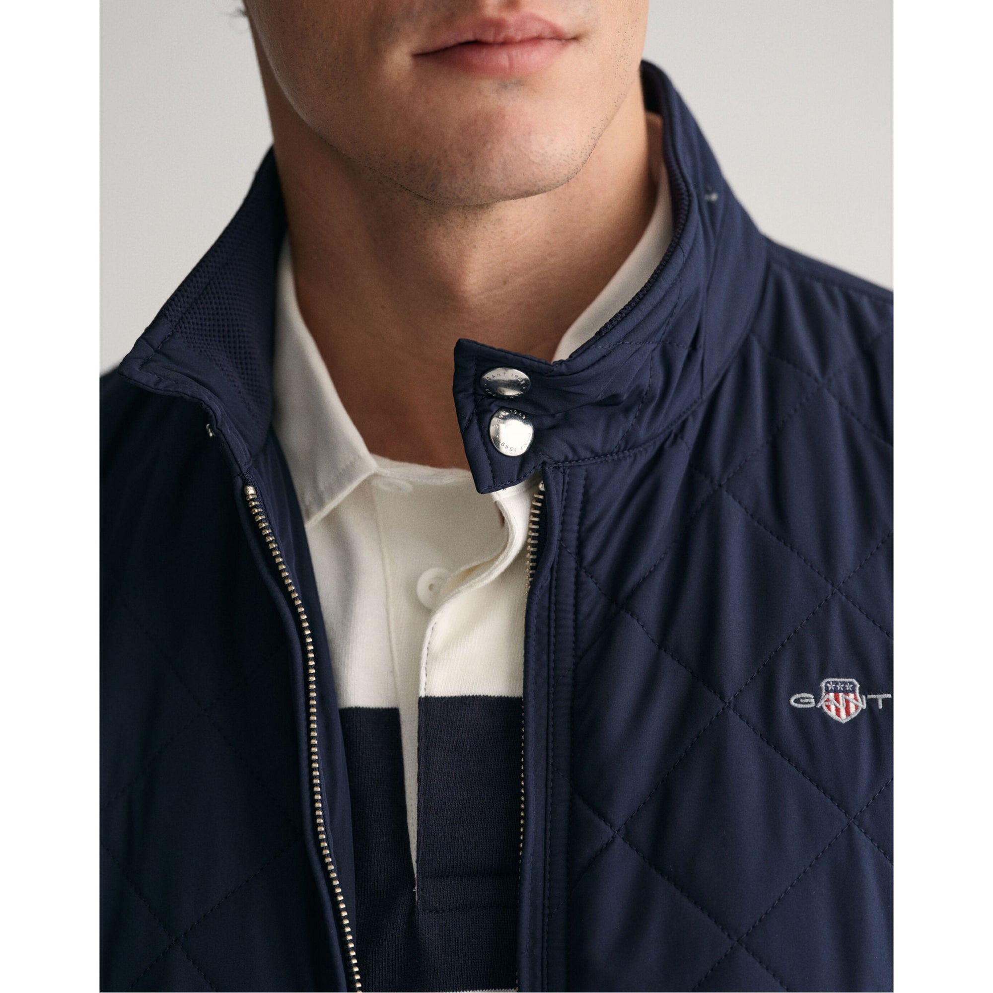 GANT Quilted Windcheater Vest Water Repellent Gilet 7006341 Evening Blue