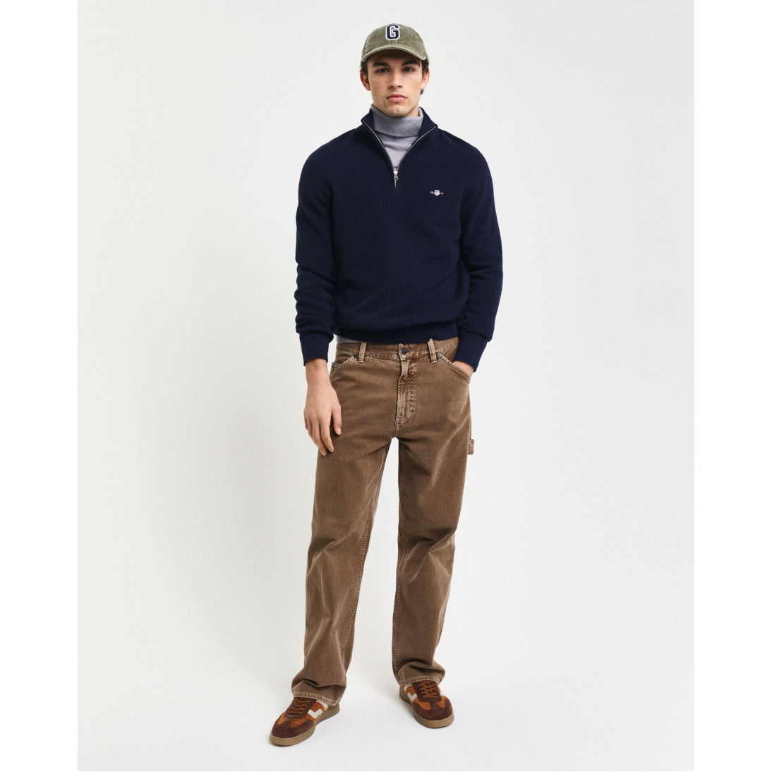 GANT Ribbed Cotton Wool Half-Zip Sweater 8050212 2 Colours