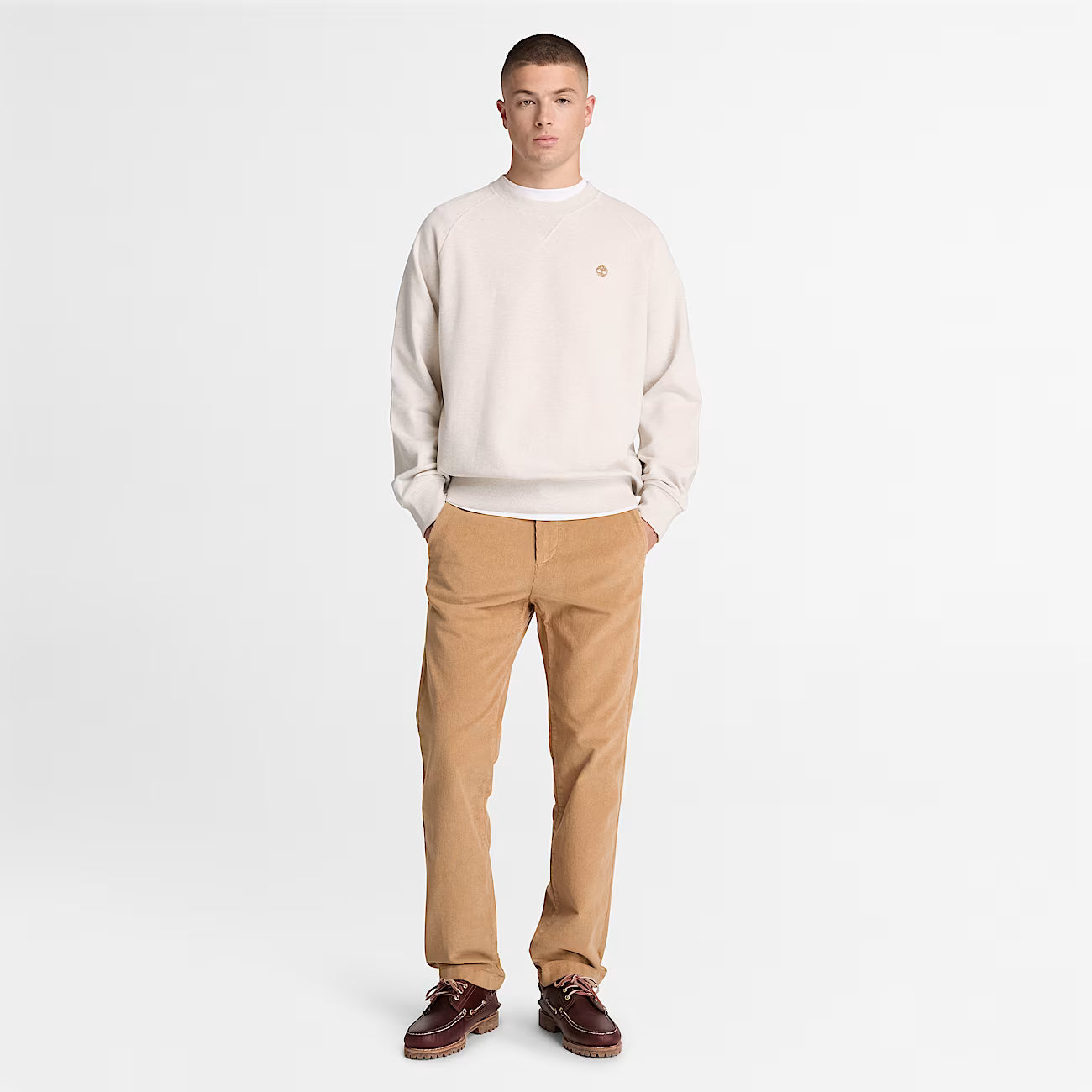 Exeter River Crew Sweatshirt in Light Beige
