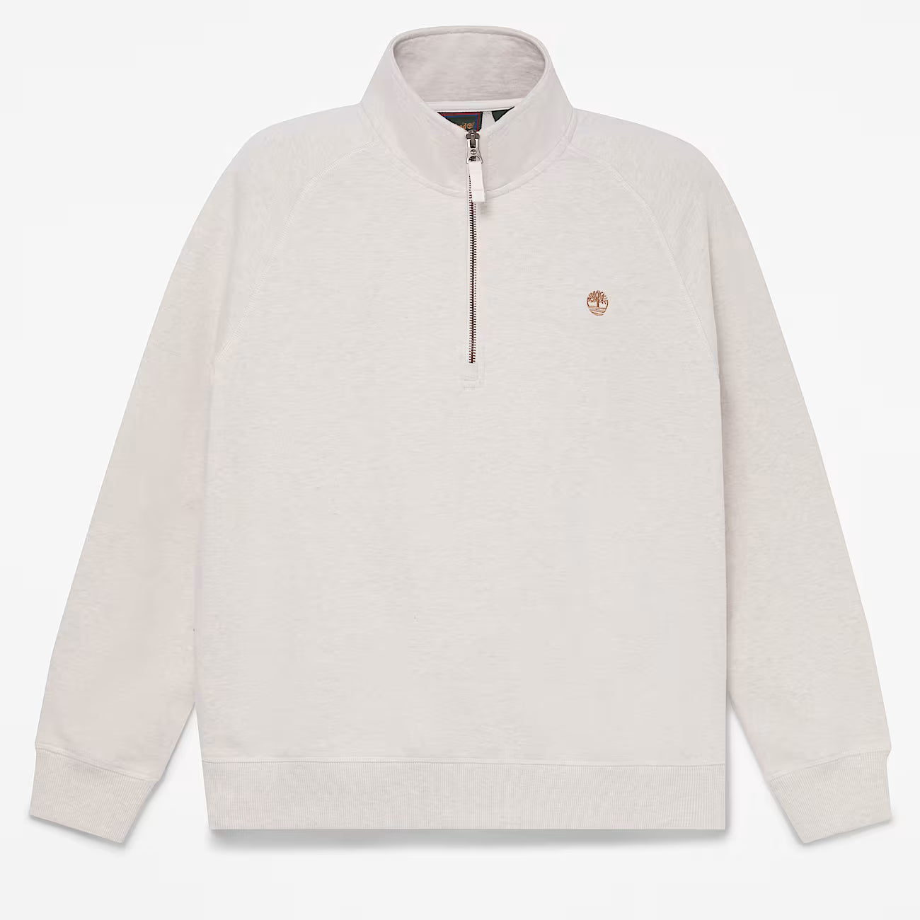 Exeter River Embroidered Logo Quarter-Zip Sweatshirt in Light Beige