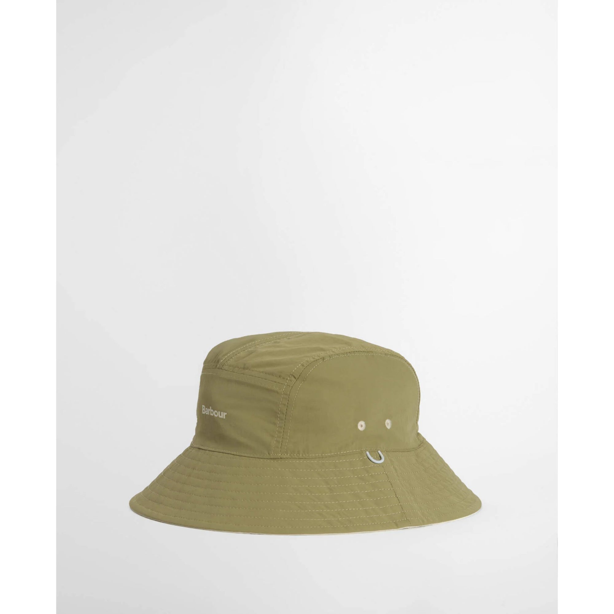 Green bucket hat on a light gray background