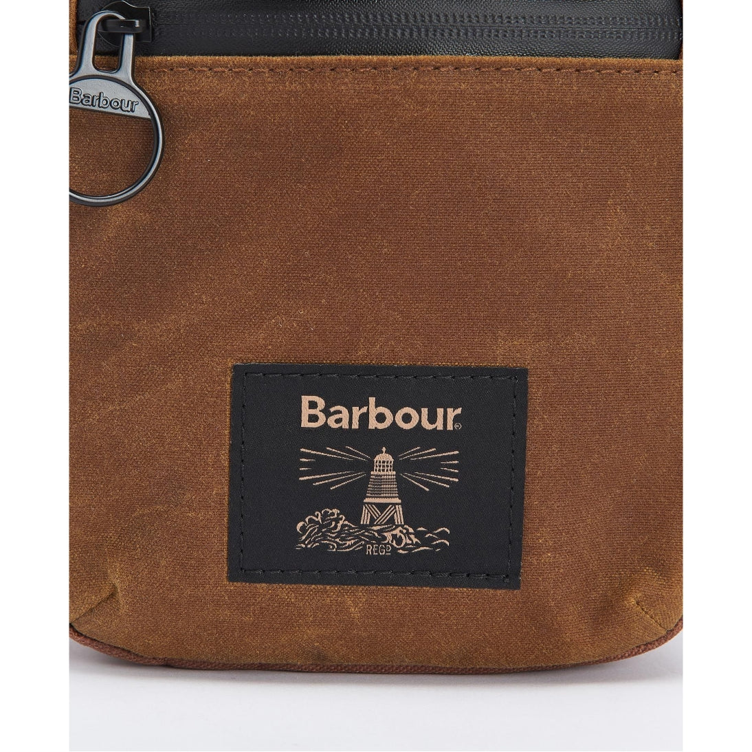 Barbour Field Waxed Crossbody Bag in Tan / Black