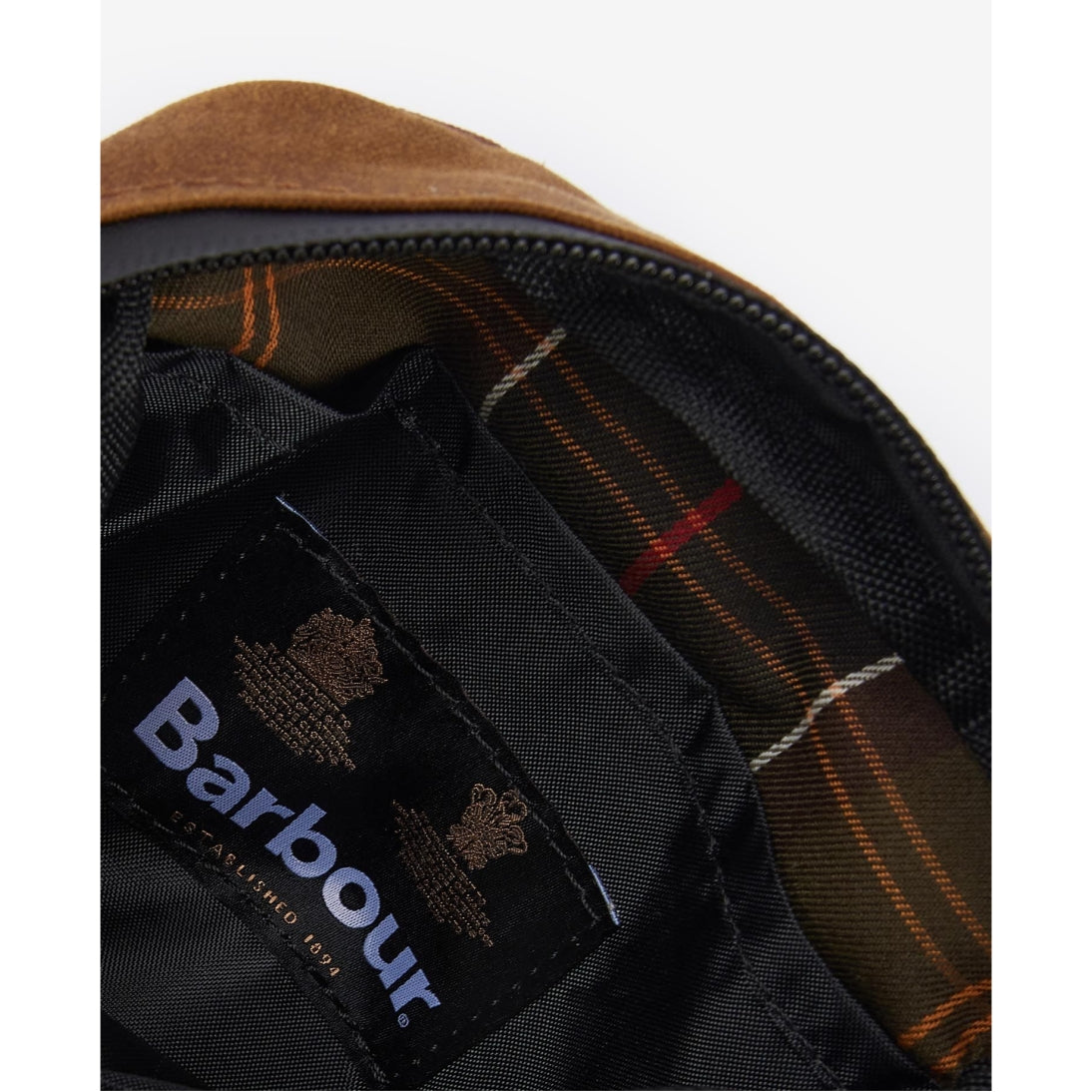 Barbour Field Waxed Crossbody Bag in Tan / Black