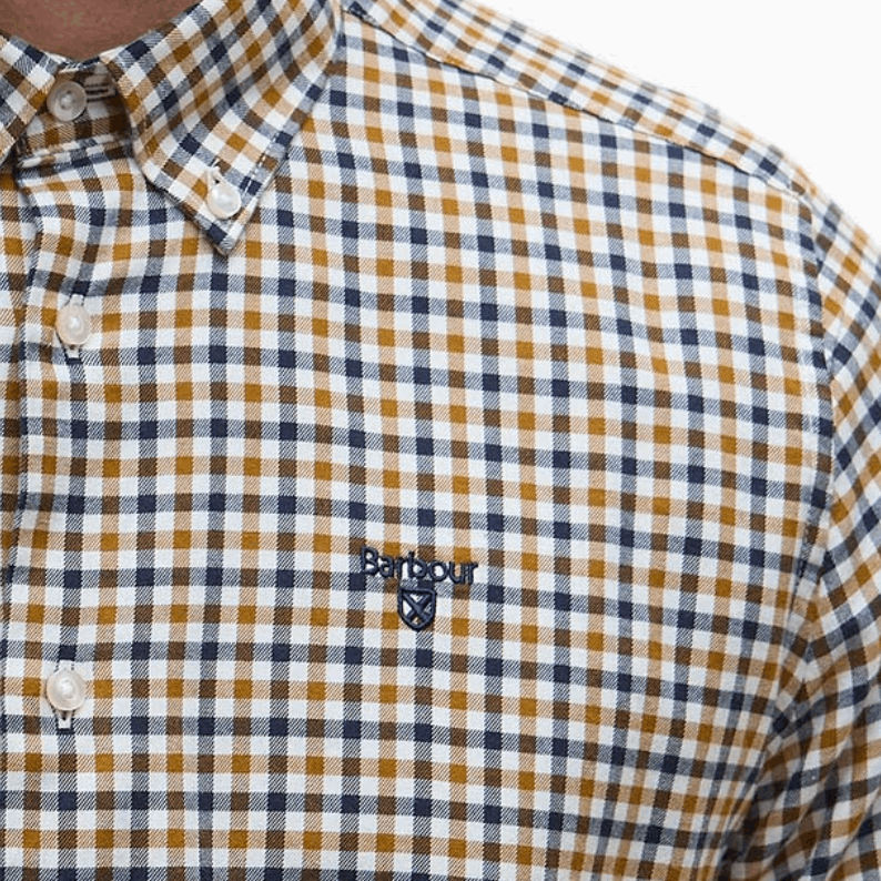 Barbour Finkle Tailored Long-Sleeved Shirt in Copper - Logo