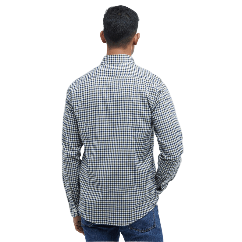 Barbour Finkle Tailored Long-Sleeved Shirt in Olive - Back