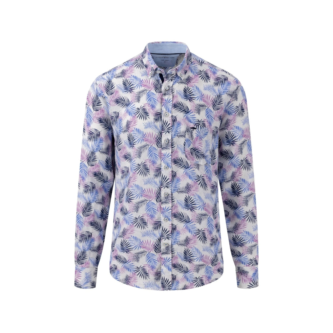 Fynch-Hatton Pure Linen Shirt Floral Print 14136040 Dusty Lavender