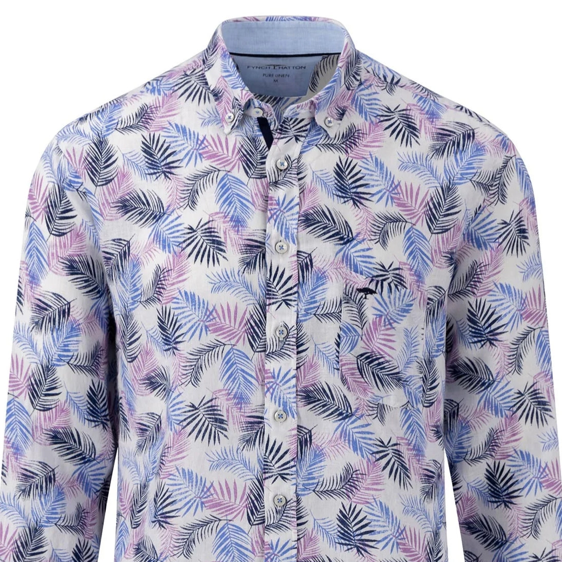 Fynch-Hatton Pure Linen Shirt Floral Print 14136040 Dusty Lavender