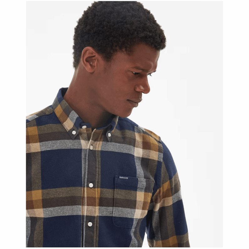Barbour Folley Tailored Navy Shirt – Oversized Country Check