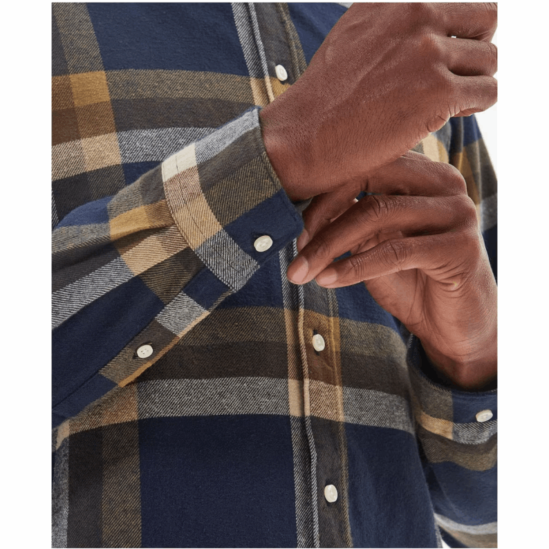 Barbour Folley Tailored Navy Shirt – Oversized Country Check