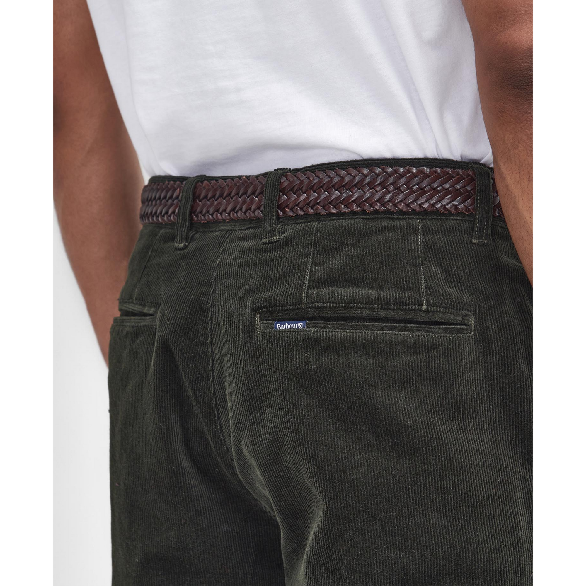 Barbour Stretch Cord Tailored Trousers in Forest