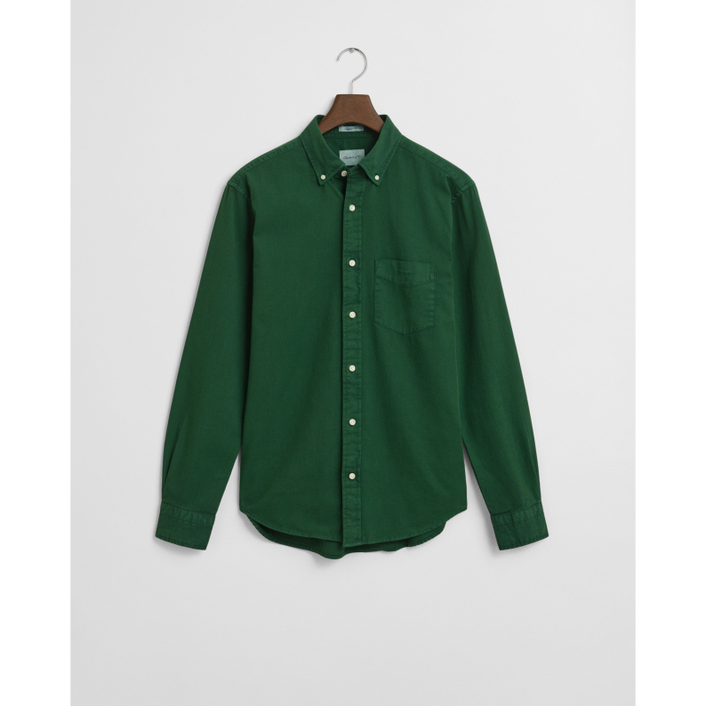 GANT Green shirt on a hanger against a white background
