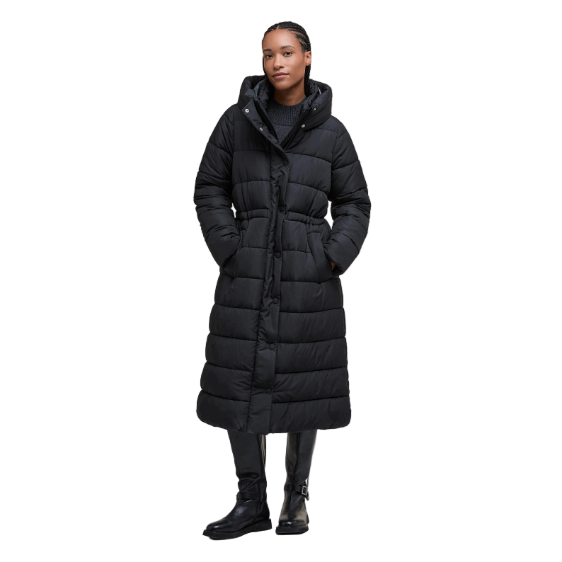 Barbour Freya Puffer Jacket - Black/Onyx Tartan
